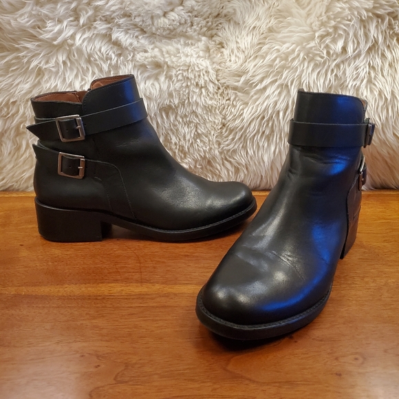 Tara M. Karinda Belted Ankle Moto Boots - Picture 1 of 9